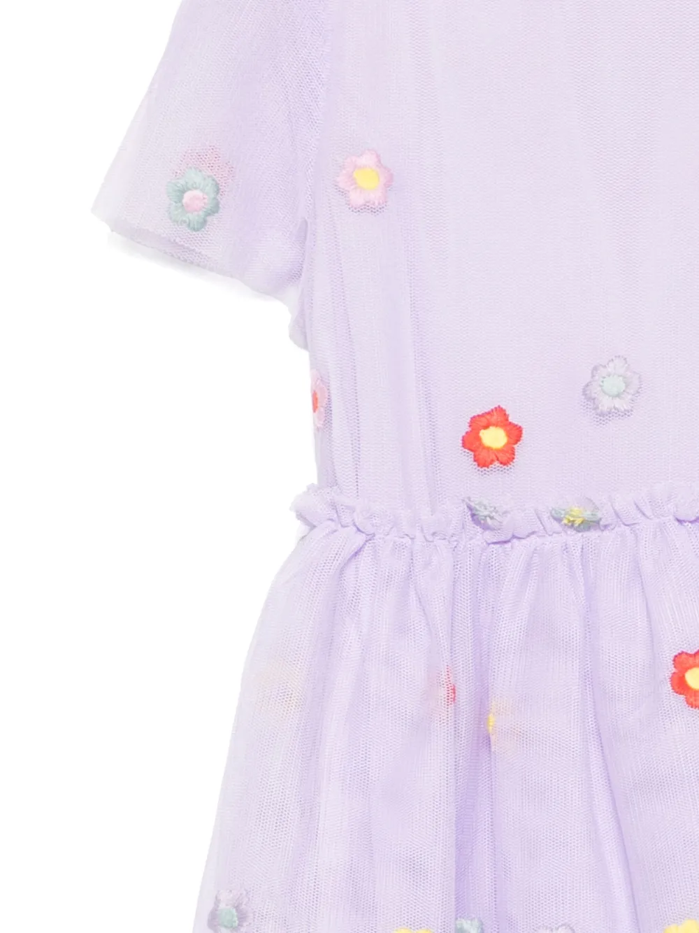Платье с цветочной вышивкой Stella McCartney Kids, фиолетовый — фото 3