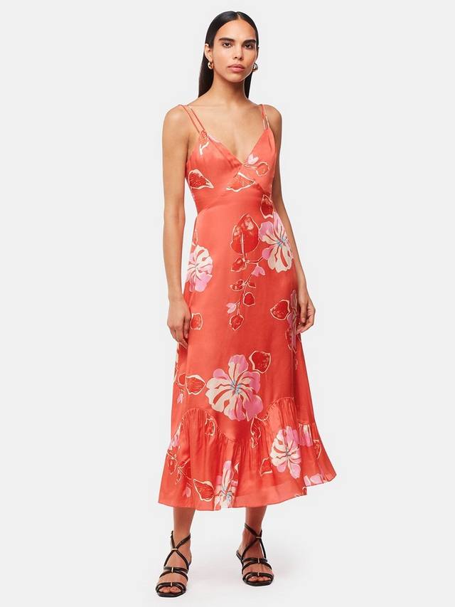 

Макси-платье с принтом raffa hibiscus Whistles, цвет Coral/Multi