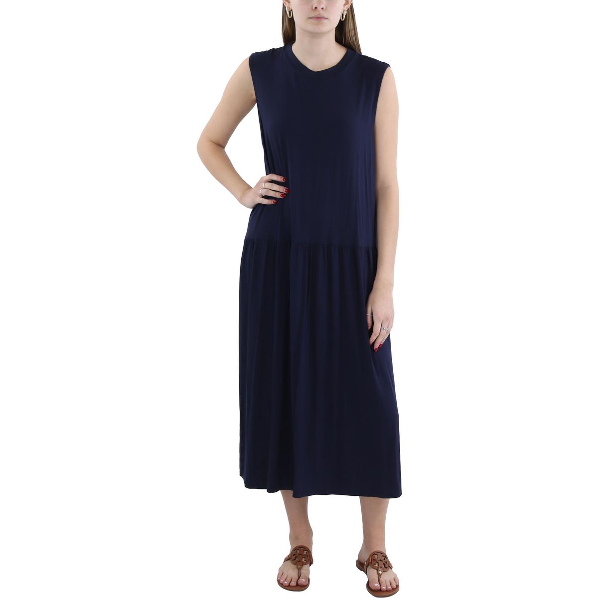 

Женское платье-миди с круглым вырезом Eileen Fisher, цвет midnight