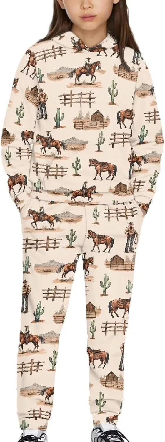 Спортивный костюм с капюшоном и джоггерами Xpyiqun, Western Cowboy