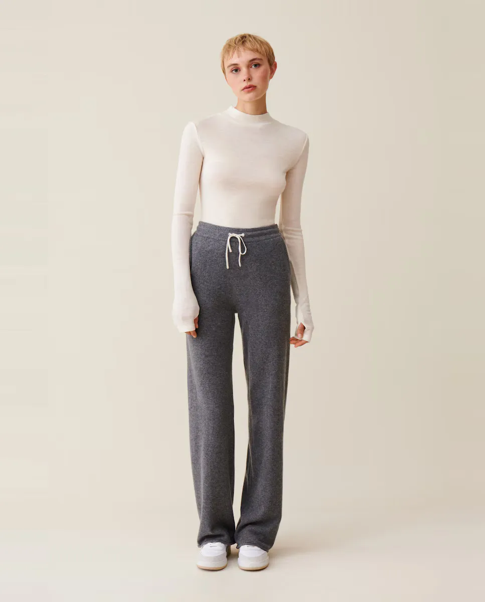 

Женские прямые брюки из струящегося кашемира Claudie Pierlot, серый