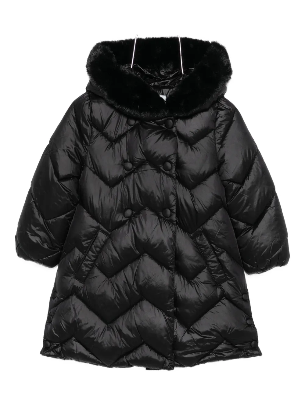 

Стеганая куртка с капюшоном из искусственного меха Abel & Lula, черный