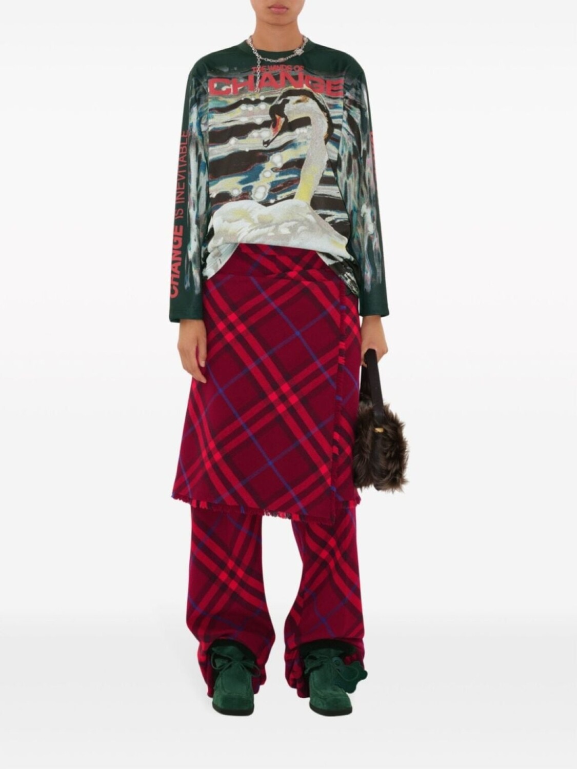 Брюки прямого кроя Burberry, женские, красный — фото 2