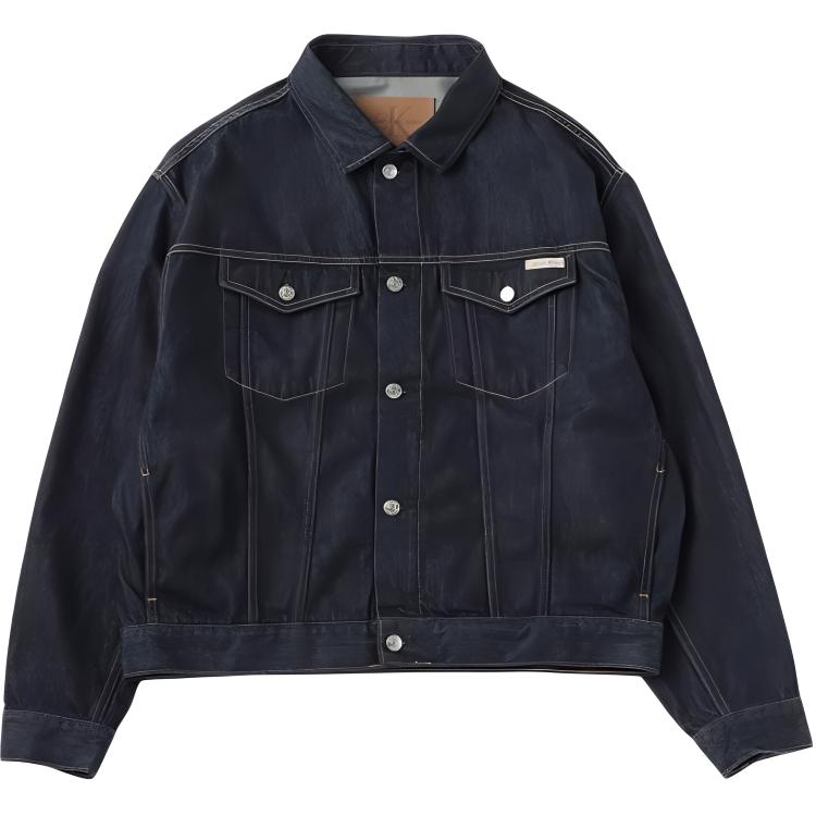 Calvin Klein Джинсовая куртка мужская, 1BJ-Denim Dark Blue — фото 3
