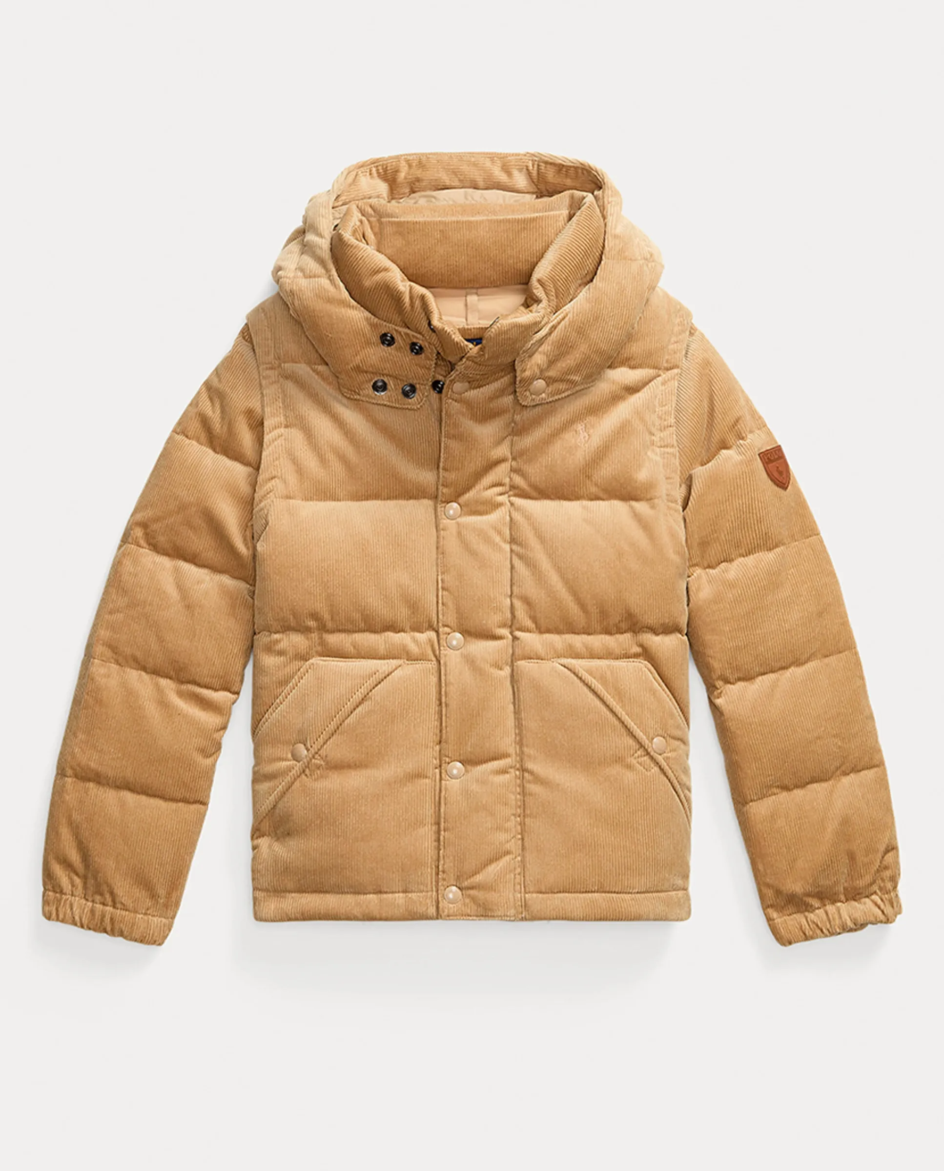 

Детская куртка из вельвета со съемными рукавами Polo Ralph Lauren, бежевый