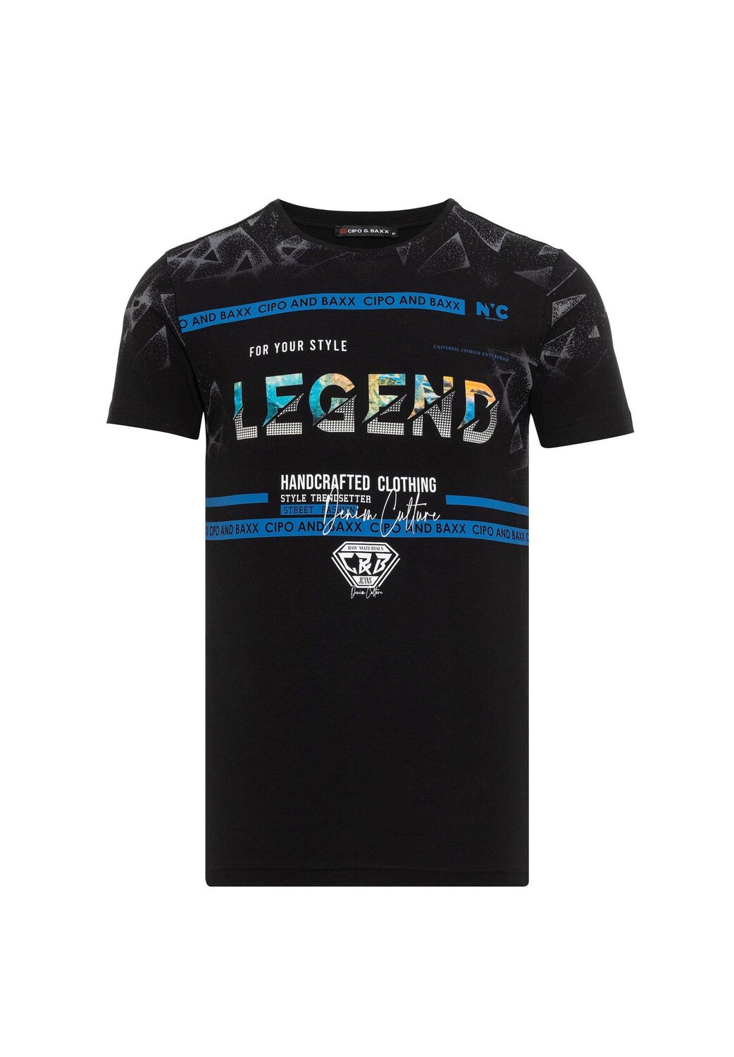 

Футболка с классным принтом на груди CIPO & BAXX, черный