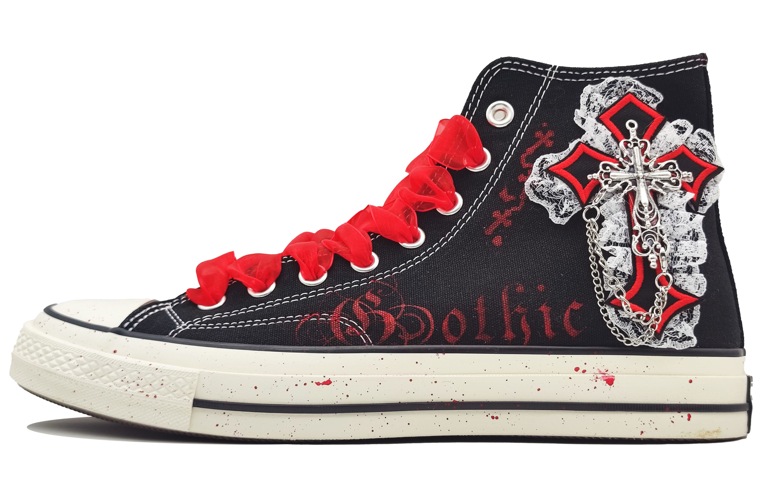 Chuck 70 устойчивые к истиранию высокие кроссовки из ткани Unisex Blood Red Converse, Blood красный (Shopping Bag) — фото 3
