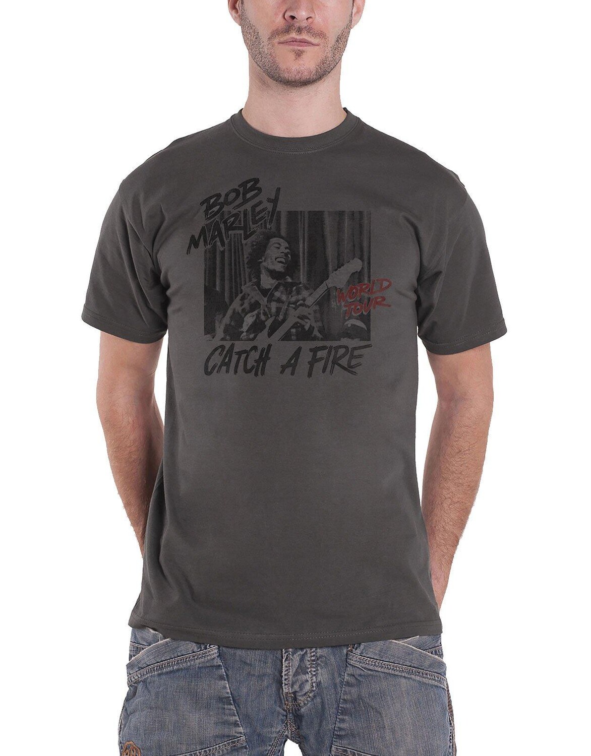 

Футболка Catch A Fire World Tour Bob Marley, серый