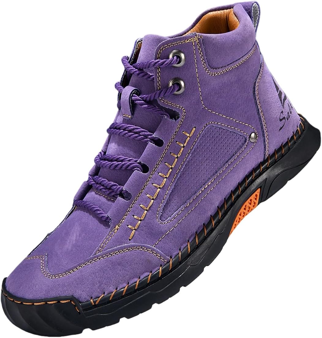 

Мужские повседневные походные ботинки, дышащие, противоскользящие, теплые, средней высоты, ботинки до щиколотки для пеших прогулок, путешествий, отдыха, альпинизма и бездорожья Generic, фиолетовый