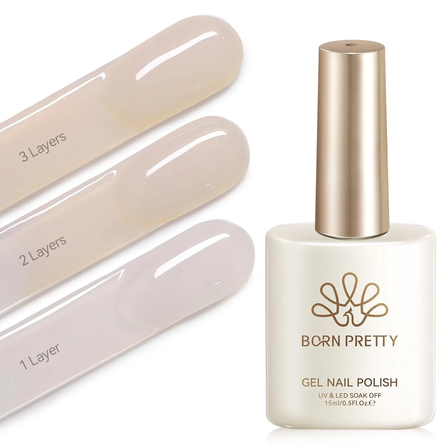 Гель-лак для ногтей Born Pretty Jelly Milky Light Pink Born Pretty, Pink Whispers