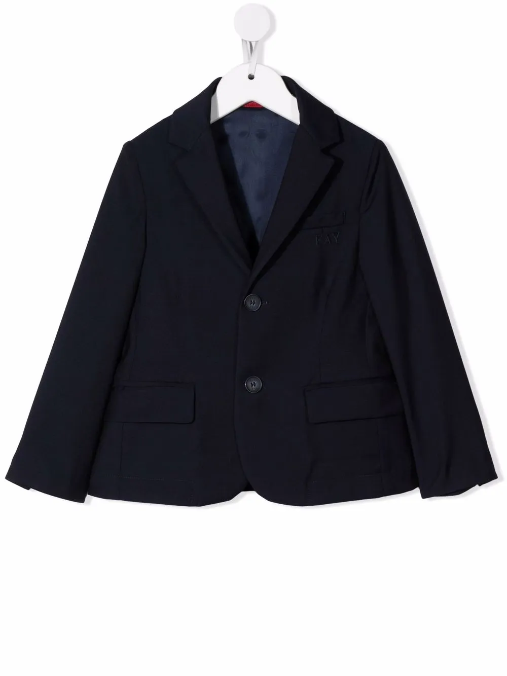 

Однобортный пиджак из шерсти Fay Kids, синий