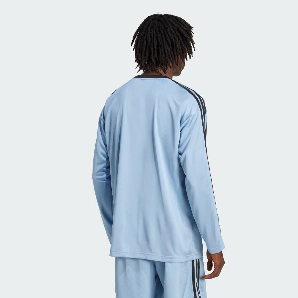 Футболка Жаккардовое джерси с длинными рукавами Adicolor Adidas, blue — фото 2