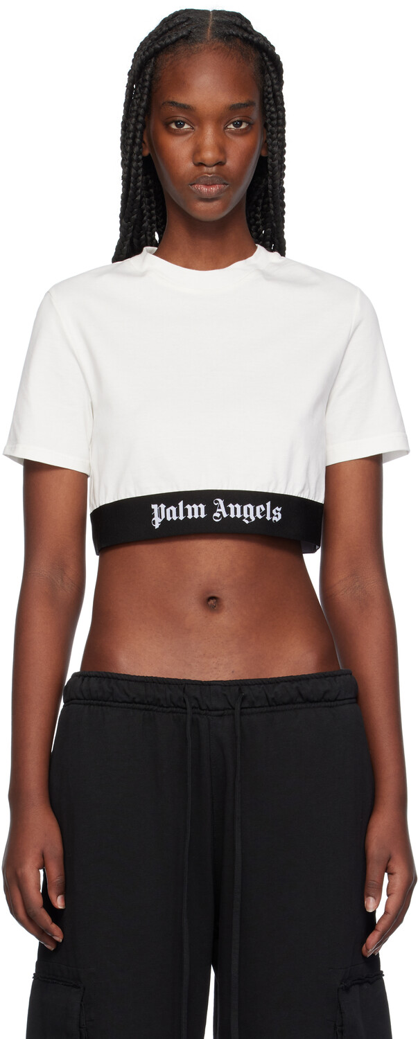 

Укороченная футболка с логотипом Off-White Palm Angels
