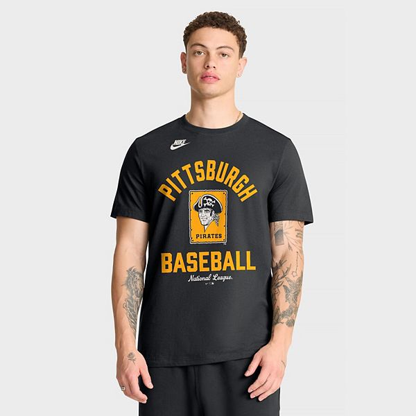 

Мужская черная футболка pittsburgh pirates cooperstown collection Nike