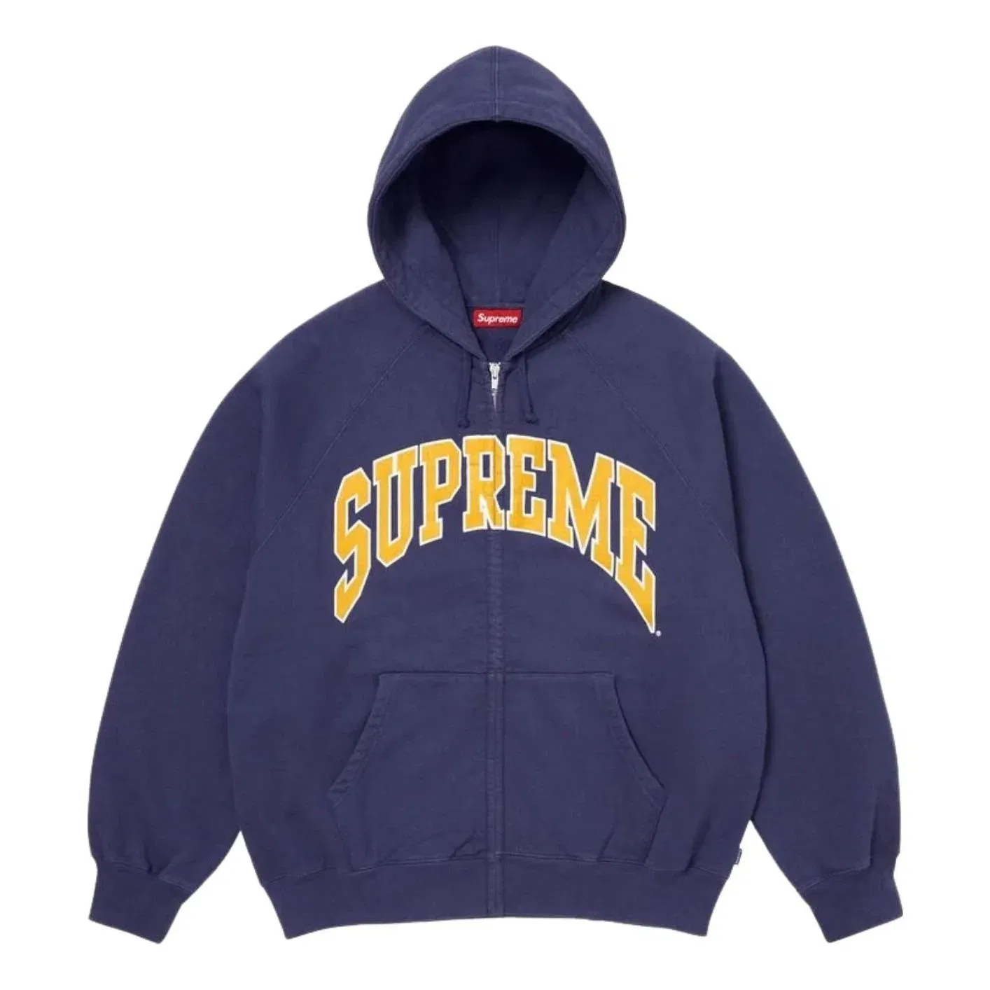 Толстовка Supreme SS26 Cracked Raglan Zip Up Hooded Sweatshirt 'Washed Navy' SUP-SS26-192-NVY, темно-синий
