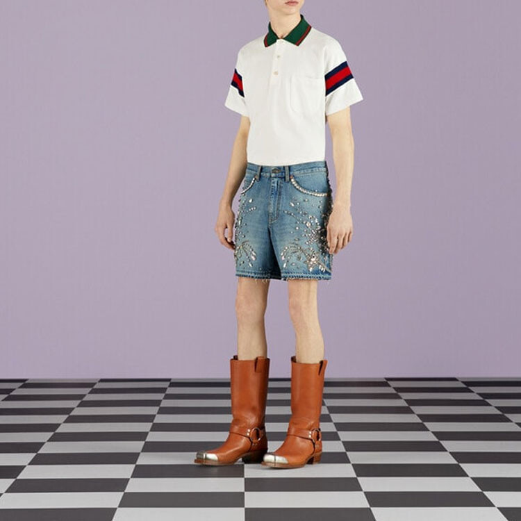 Рубашка поло мужская белая Gucci, белый — фото 3