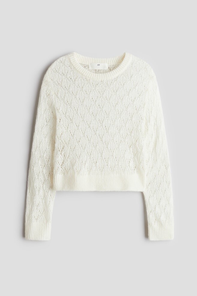 

Свитер ажурной вязки H&M, белый