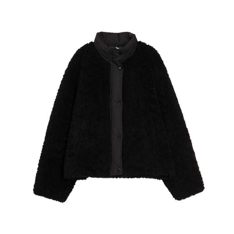 

ELLE Вельветовая куртка женская Black Stand Collar Moderate