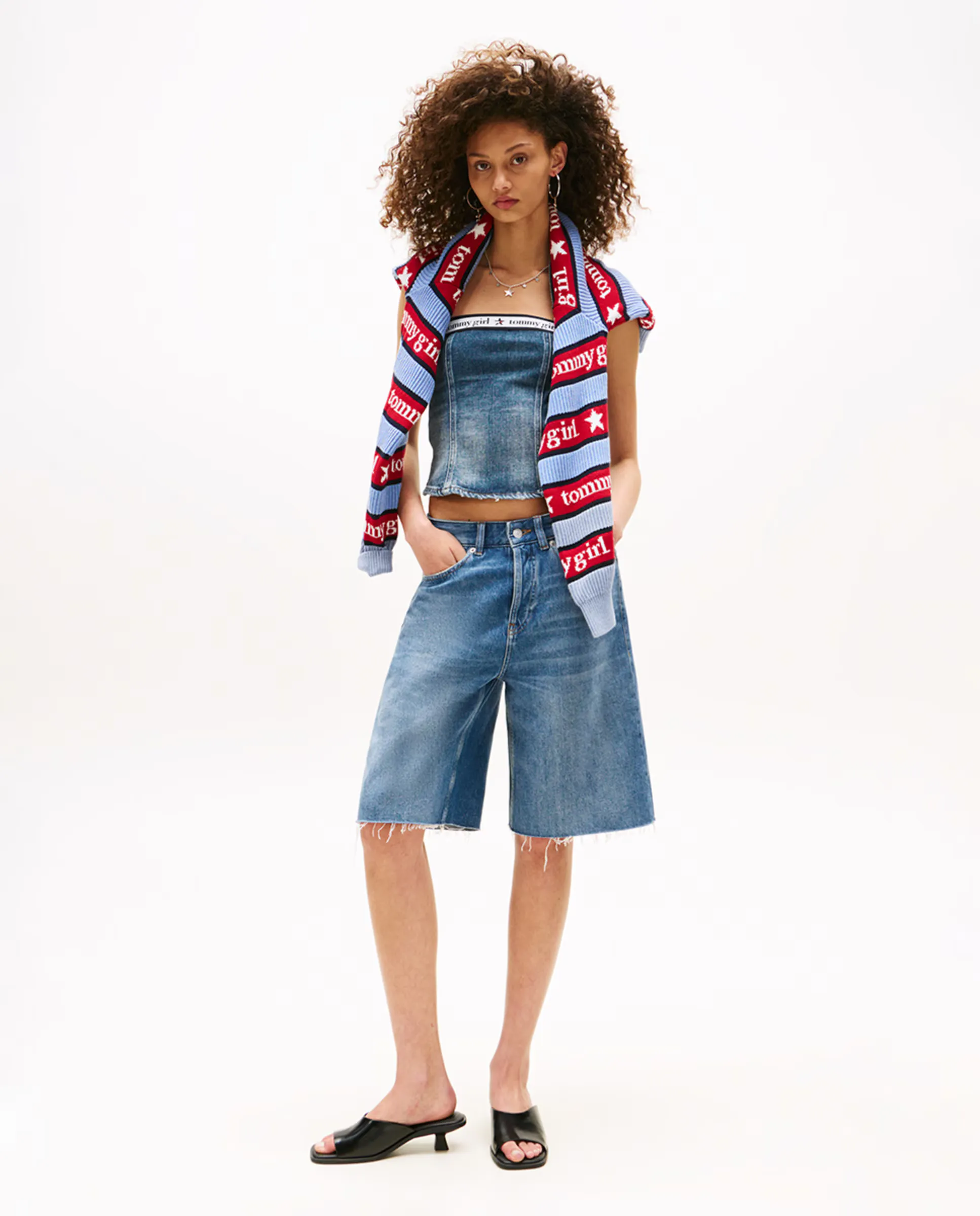 

Бермуды джинсовые Tommy Girl Tommy Jeans, индиго/синий