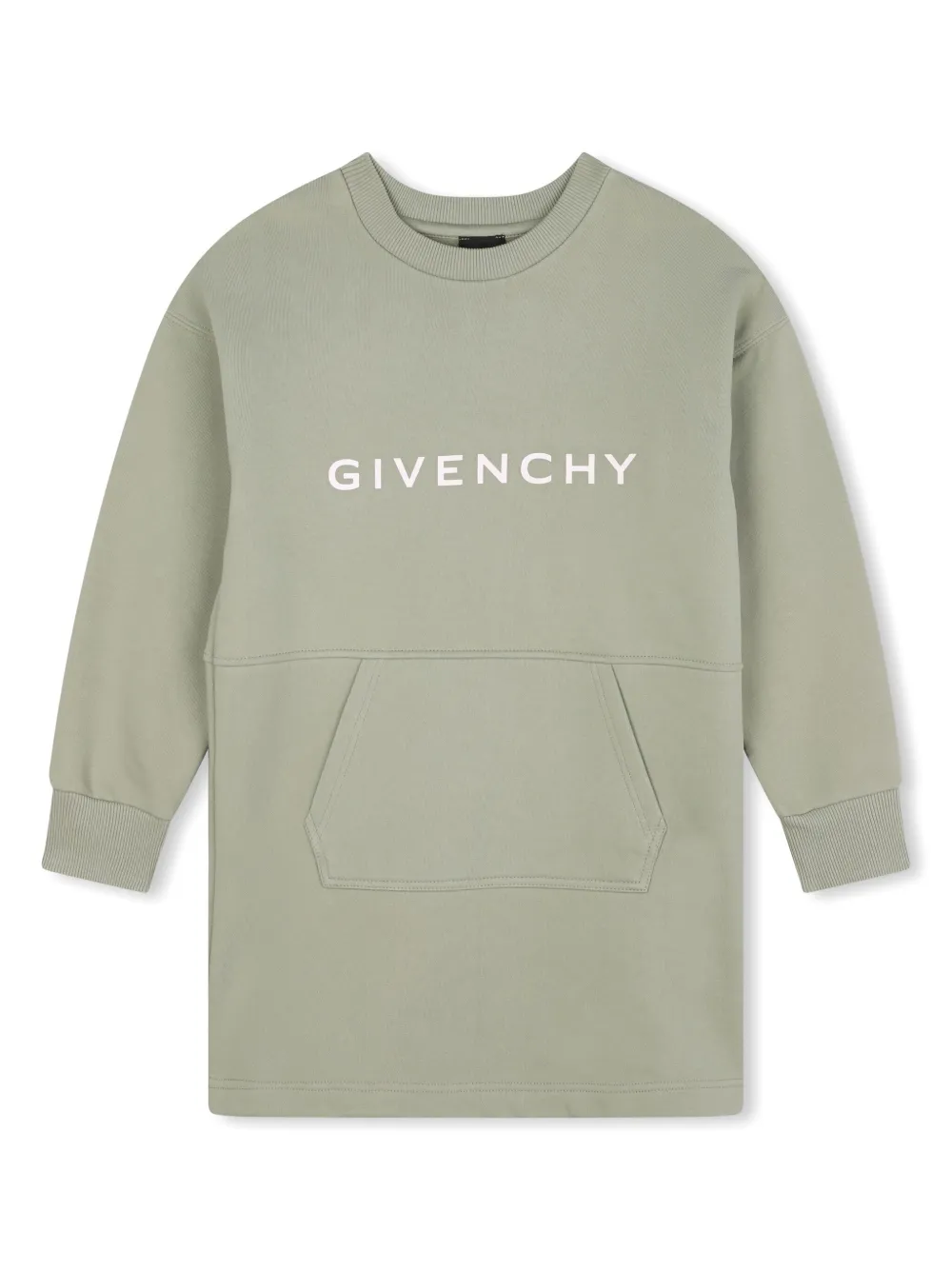 

Платье из джерси с круглым вырезом Givenchy Kids, зеленый