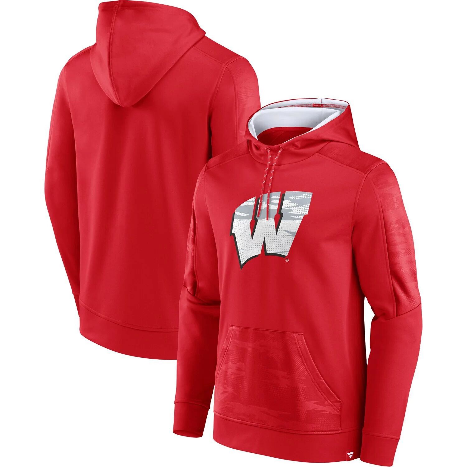 

Мужской пуловер с капюшоном Red Wisconsin Badgers On The Ball с логотипом Fanatics