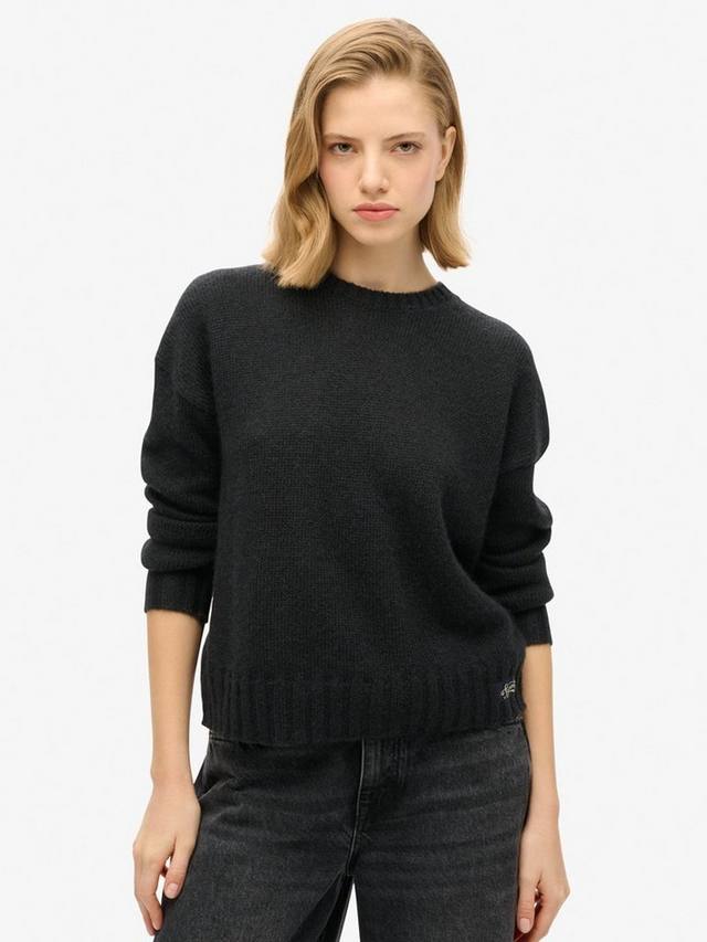 

Незаменимый джемпер из смеси шерсти с круглым вырезом Superdry, цвет Truest Navy