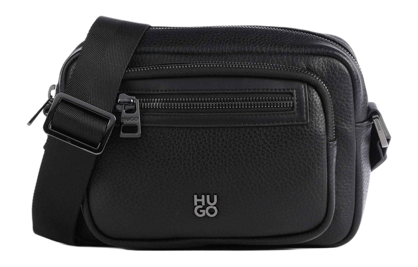 

HUGO BOSS Полиуретановая наплечная сумка через плечо мужская черная
