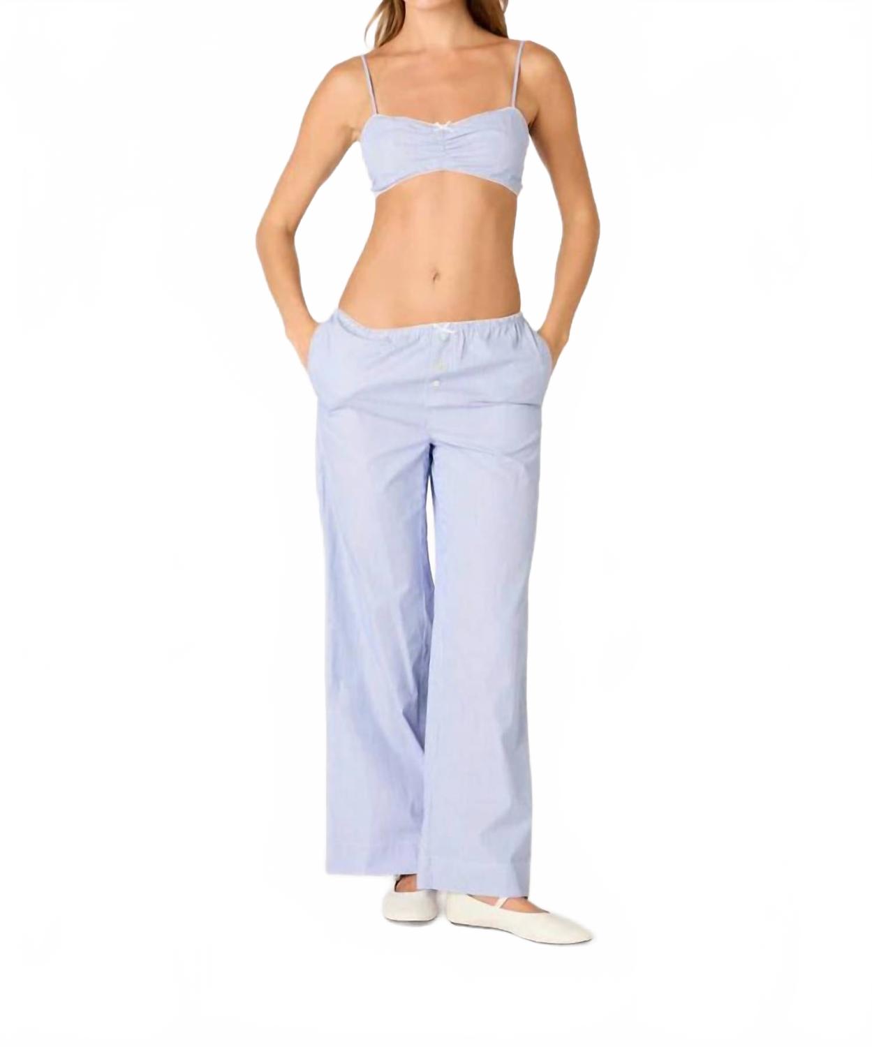 

Полосатый комплект бралетт и трусиков в морской синий NIA