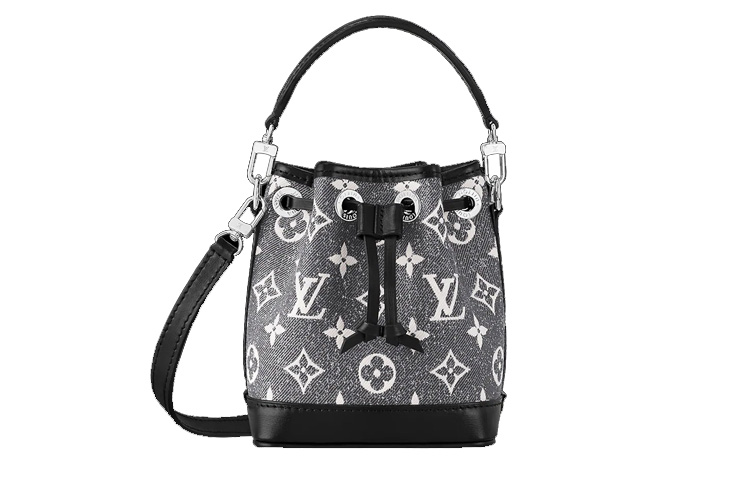 

Сумка-ведро NOE Denim с отделкой из коровьей кожи, миниатюрная женская сумка через плечо, серая LOUIS VUITTON