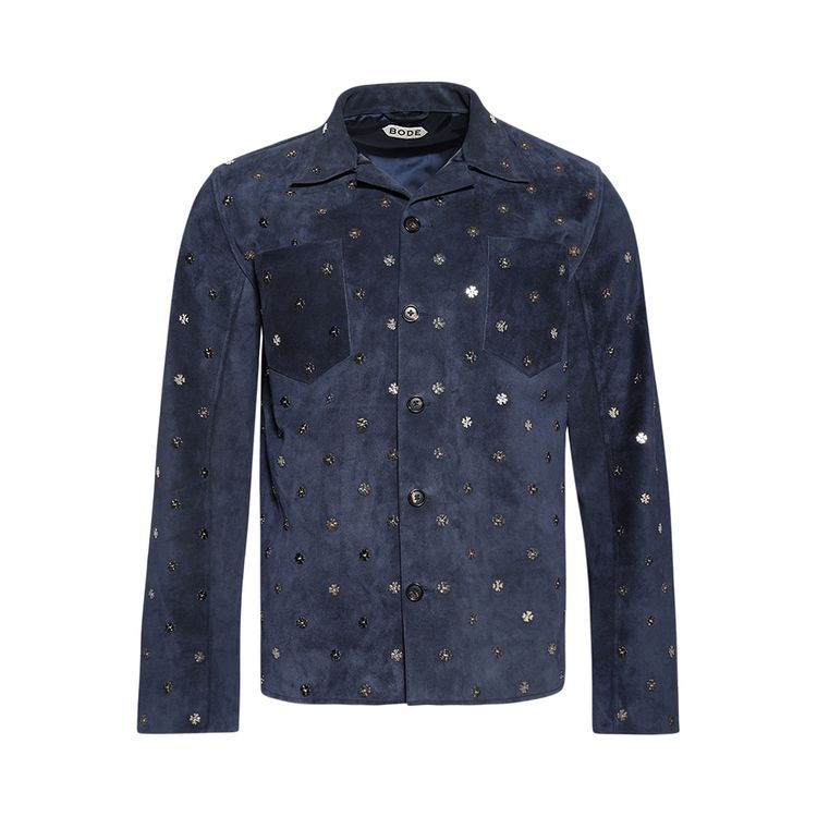 

Рубашка Bode Clover Work Shirt 'Dark Navy', синий