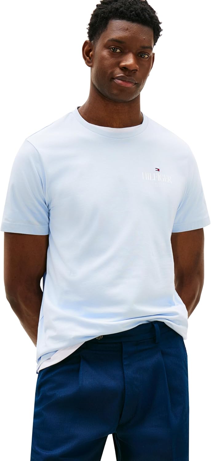 

Мужские хлопковые футболки Tommy Hilfiger с коротким рукавом и вышитым логотипом Stack, Breezy Blue, Синий, Мужские хлопковые футболки Tommy Hilfiger с коротким рукавом и вышитым логотипом Stack, Breezy Blue