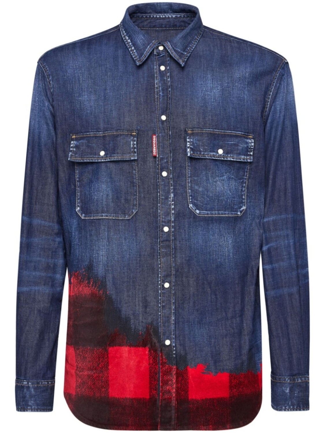 

Dsquared2 джинсовая рубашка в клетку, синий