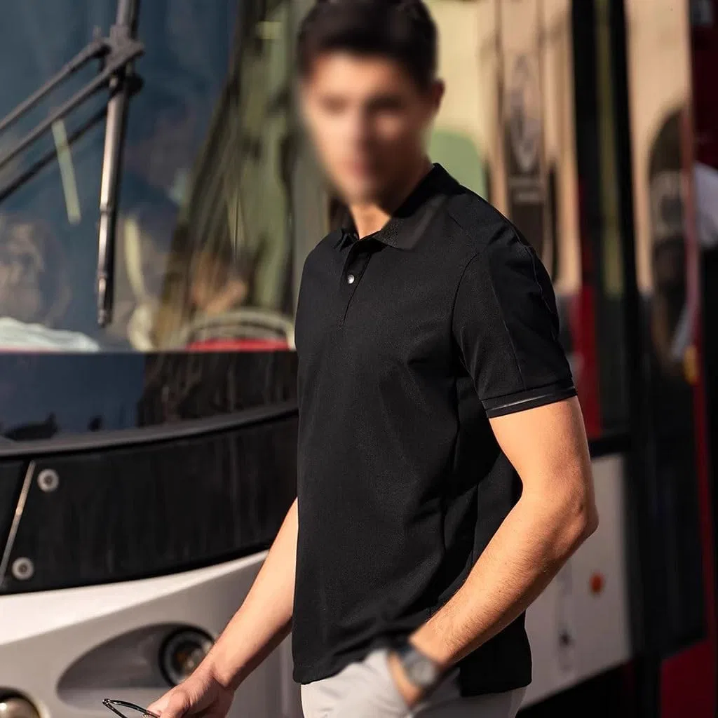Мужская поло, короткий рукав, Regular Fit, Black Color, размерная линейка S-2XL — фото 3