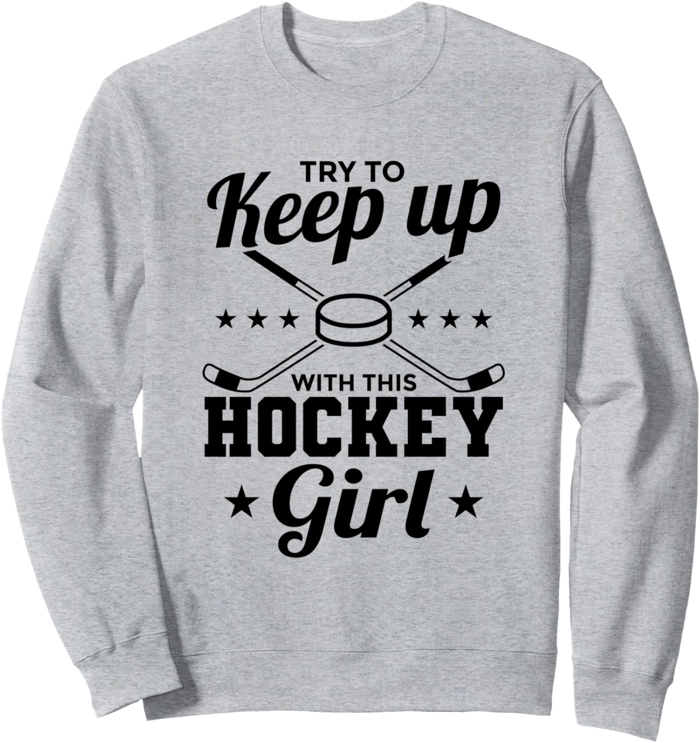 

Толстовка с изображением хоккеистки Funny Ice Hockey Lover Graphic Tee For Girls, серый
