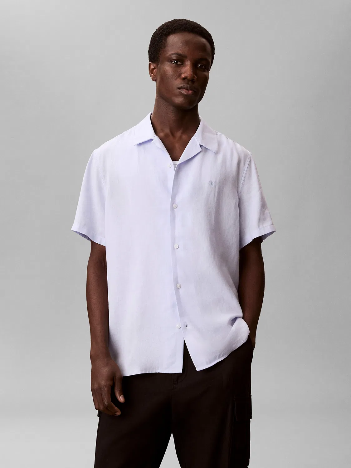 Рубашка на пуговицах Calvin Klein Regular, светло-голубой — фото 2