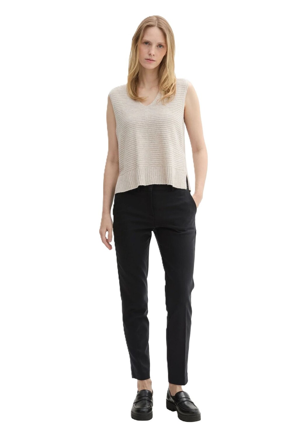 

Брюки тканевые, жатые со складками, женские TOM TAILOR, цвет 14482 Deep Black