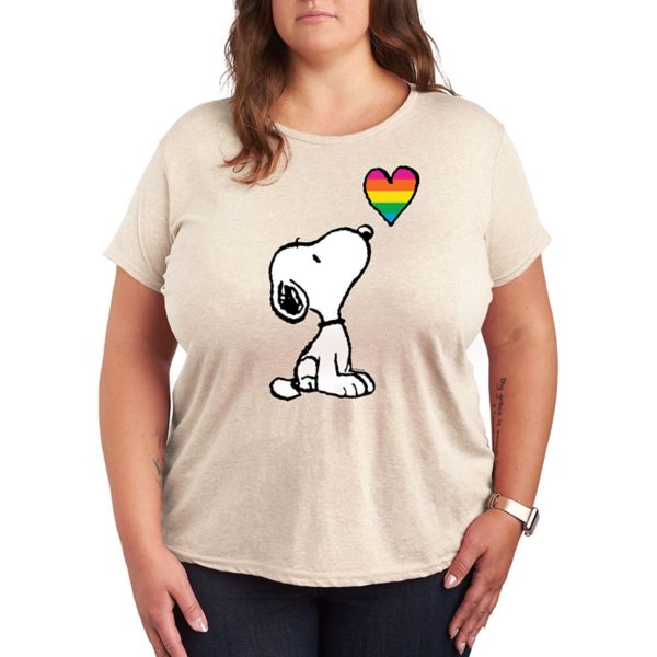 

Футболка с принтом Snoopy, радугой и сердечками в горошек Licensed Character, бежевый