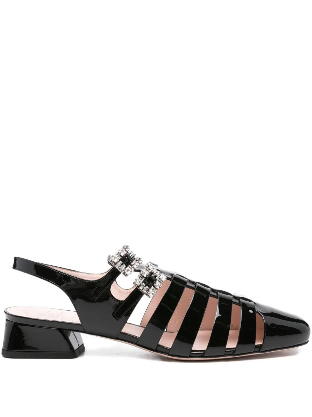 Босоножки Très Vivier в клетку, украшенные кристаллами, 35 мм Roger Vivier, черный