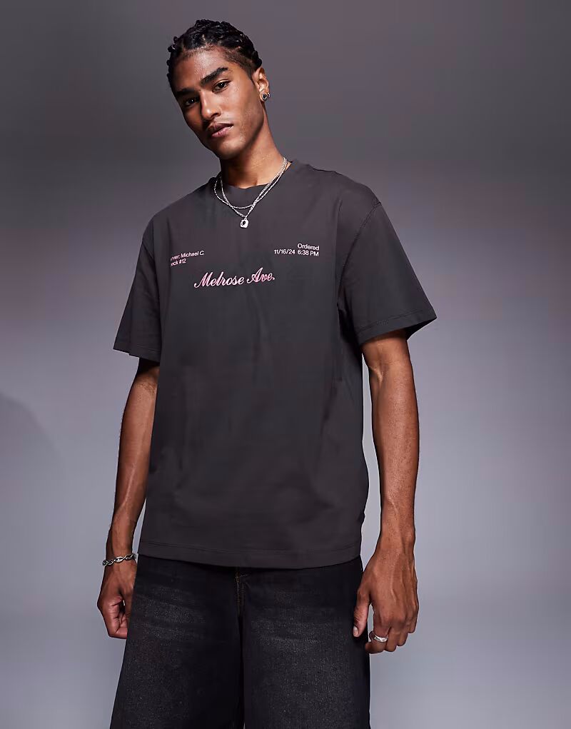 

Футболка Bershka Late Dinner Club коричневого цвета