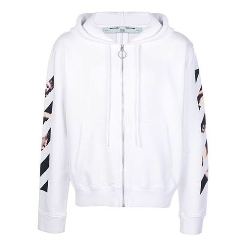 

Толстовка ss20 caravaggio arrow slim zipped for men white Off-White, белый