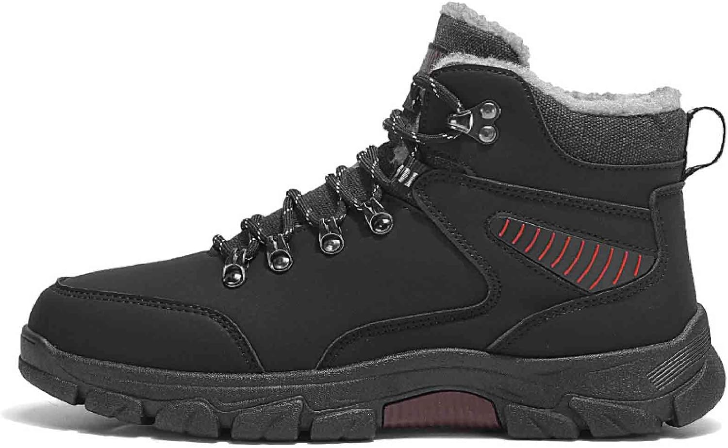 

Мужские водонепроницаемые платформенные зимние ботинки с меховой подкладкой, высокие, теплые, противоскользящие, для походов и работы на открытом воздухе OEWHNGD, Black