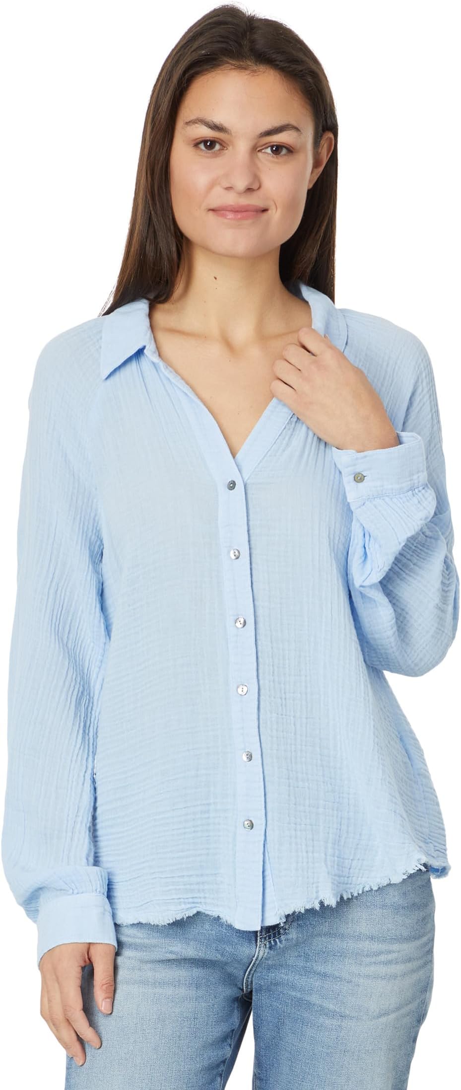 

Рубашка Michael Stars Toni Button Down Shirt, цвет Water