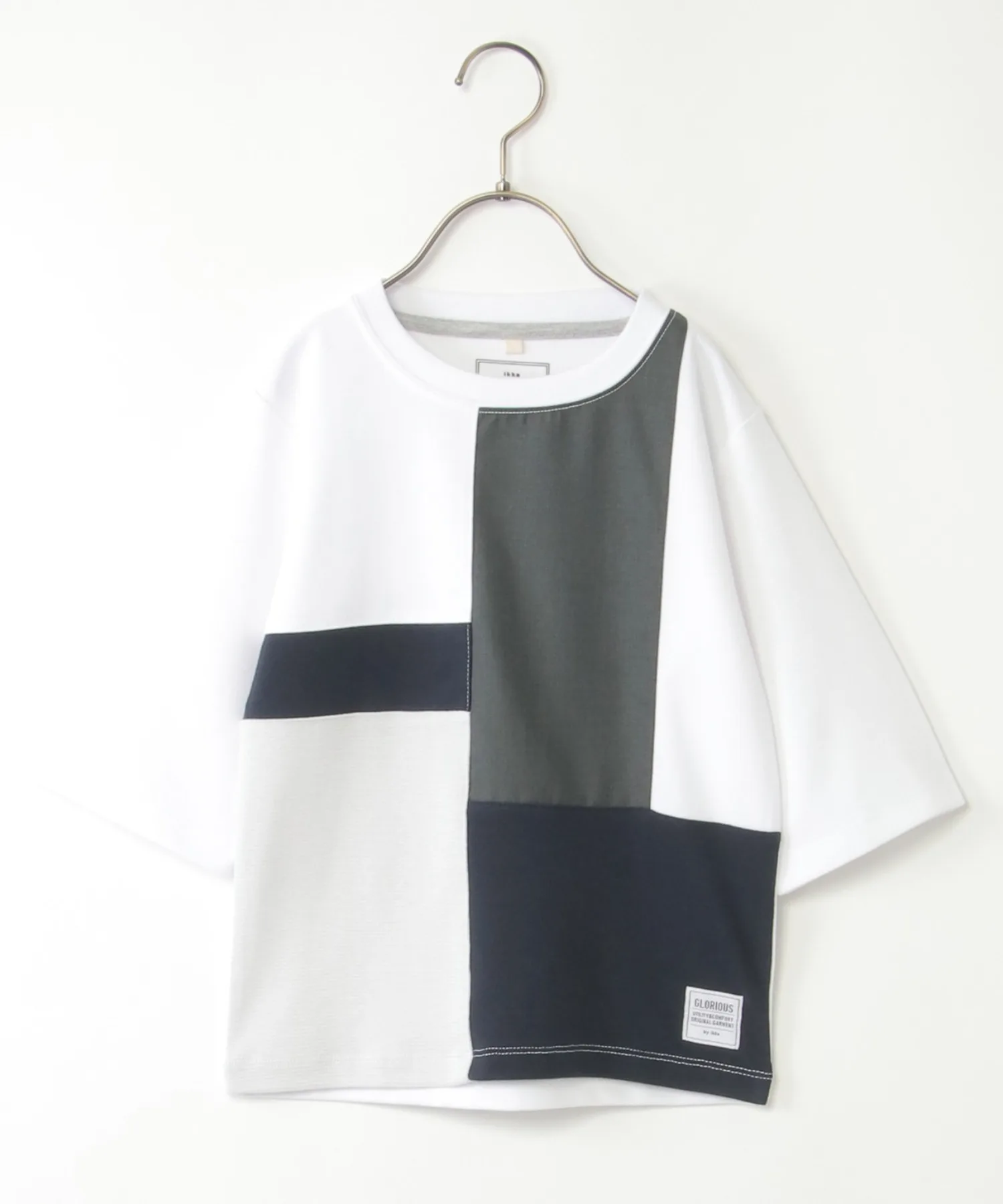Детская футболка с 3 материалами и 7/10 рукавом ikka 11310662 off-white