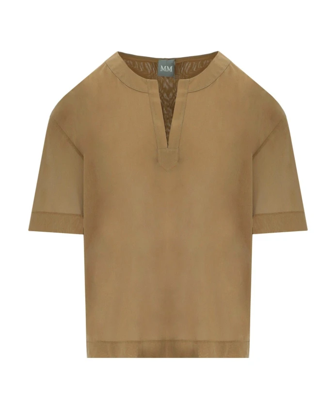 

Блузка верблюжьего цвета прямого кроя Max Mara, коричневый