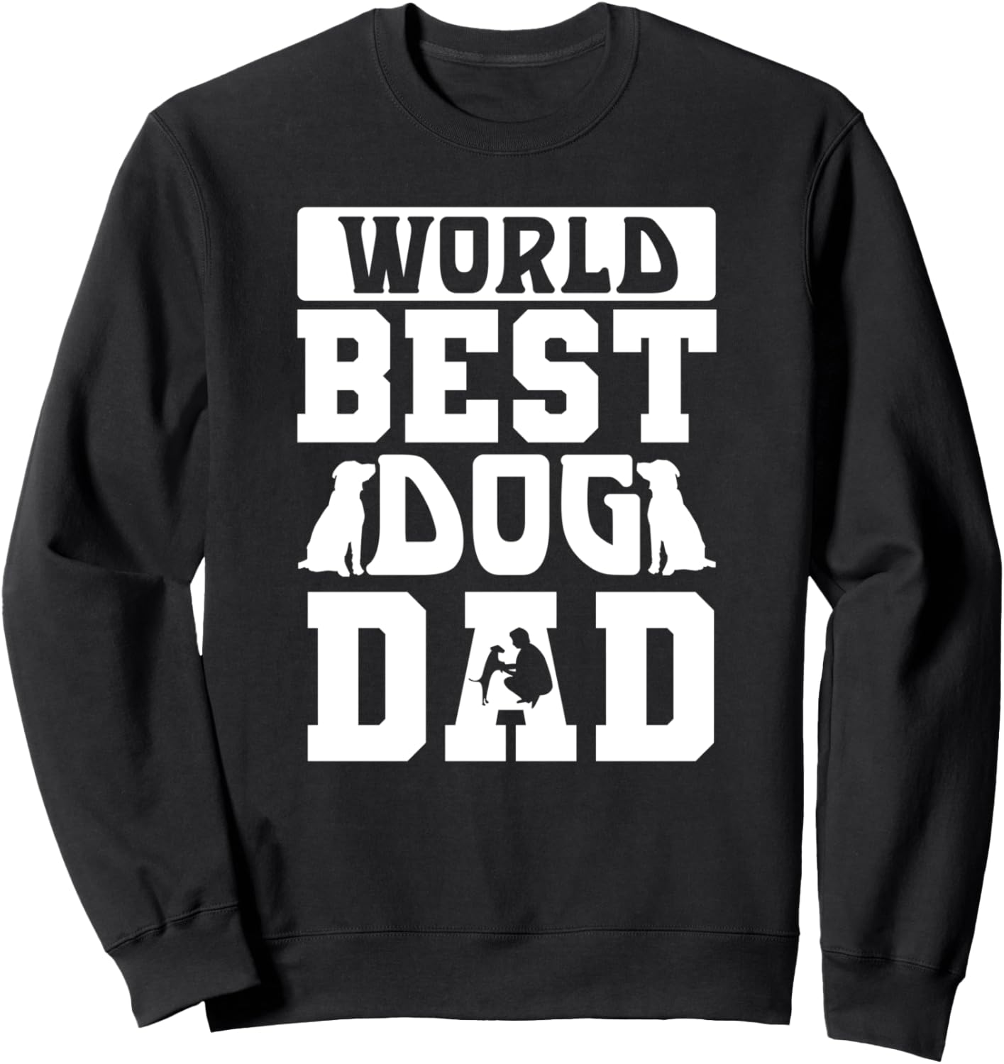 

Лучший в мире папа собаки - забавная толстовка для любителя собак World Best Dog Dad, черный