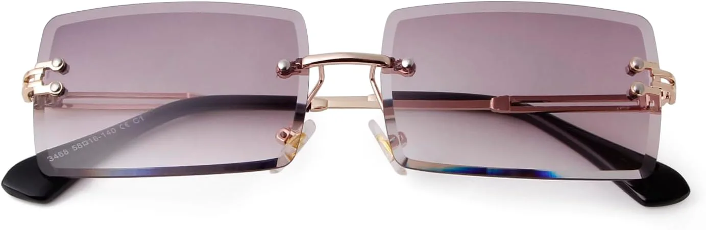 

Солнцезащитные очки VIA LEECA без оправы, прямоугольной формы, для женщин и мужчин, тонированные, без оправы, квадратной формы, винтажные, прозрачные, Light Grey