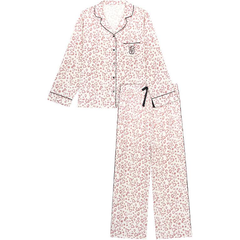 

Комплект пижамы Victoria's Secret в обнажённо-розовом леопардовом принте