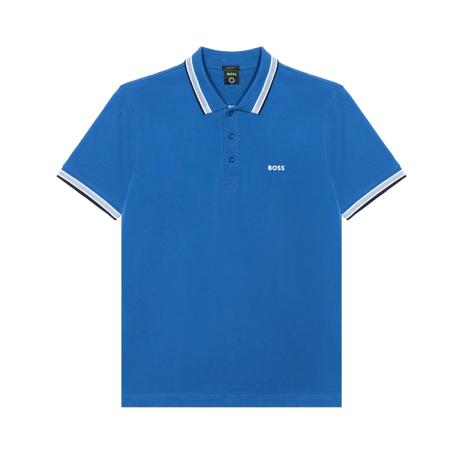 

Поло Boss в полоску с каймой из хлопка HUGO BOSS, синий