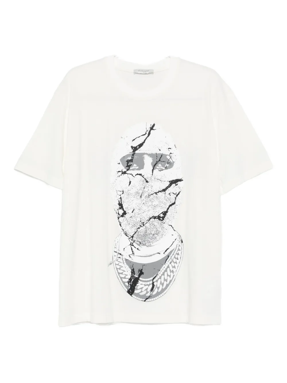 

Футболка с принтом в виде растрескавшегося лица Ih Nom Uh Nit, белый