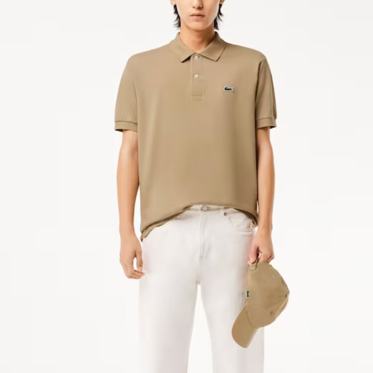Рубашка поло мужская хаки Lacoste, желтый — фото 3